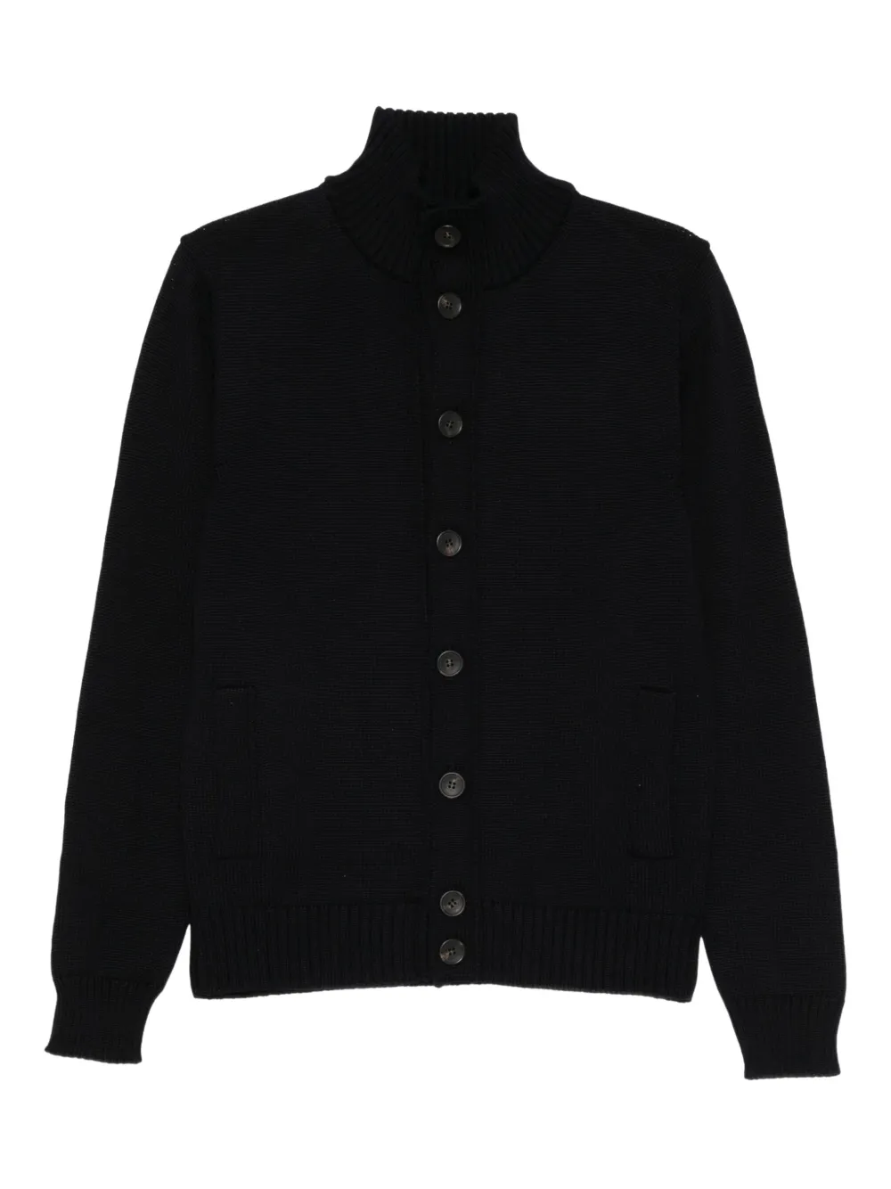 Cenere High-neck Cardigan In Black