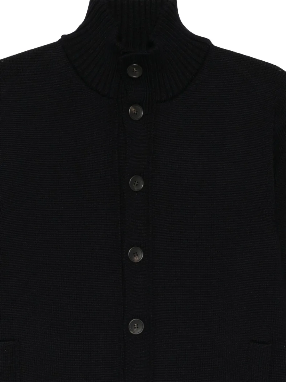 Cenere High-neck Cardigan In Black