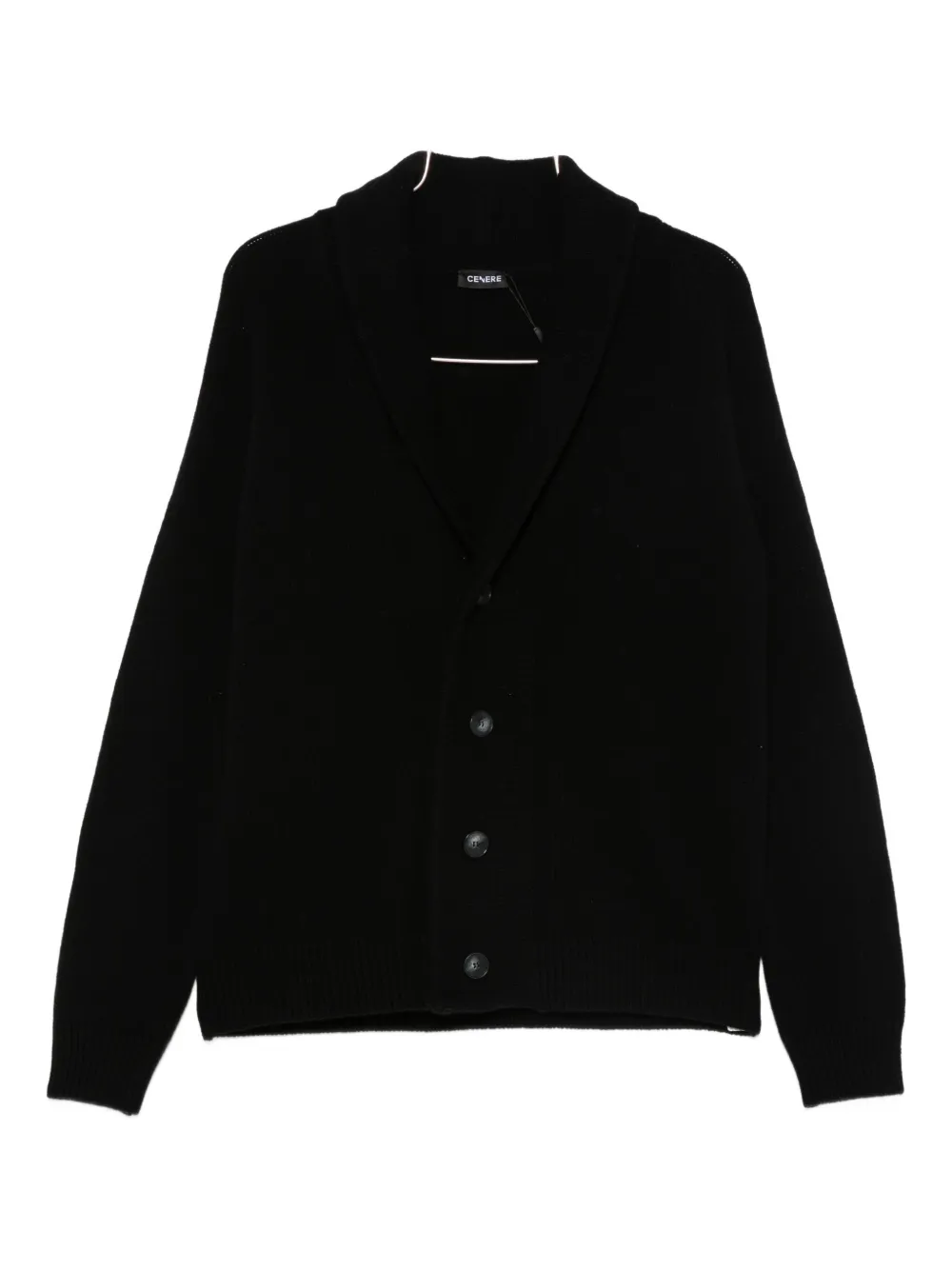 Cenere Shawl-collar Cardigan In Black