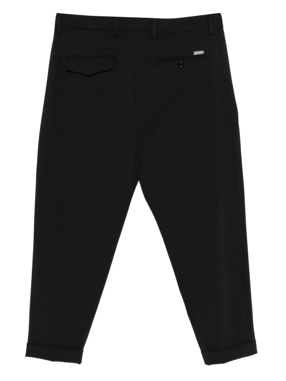 LES HOMMES Broek met logoplakkaat - Zwart