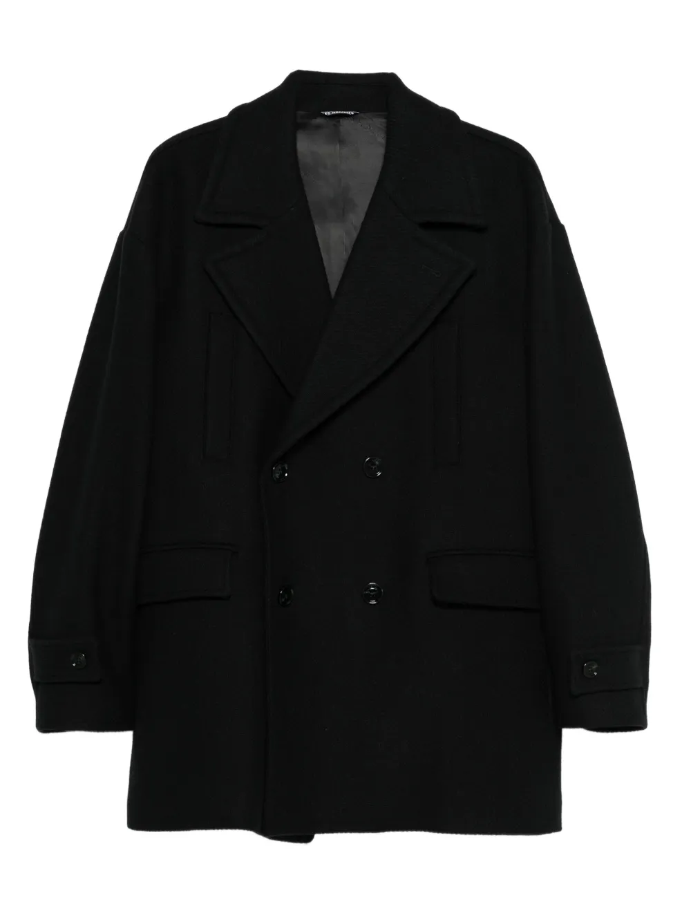 LES HOMMES Caban con applicazione - Nero