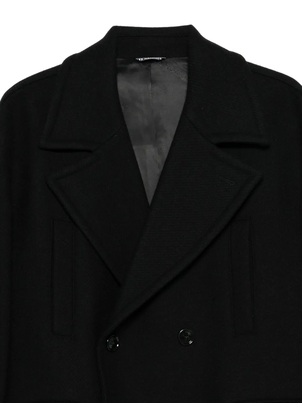 LES HOMMES Sailorjas met logoplakkaat Zwart