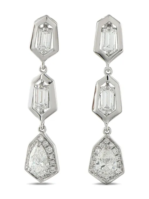 LB Exclusive 18K white gold diamond drop earrings