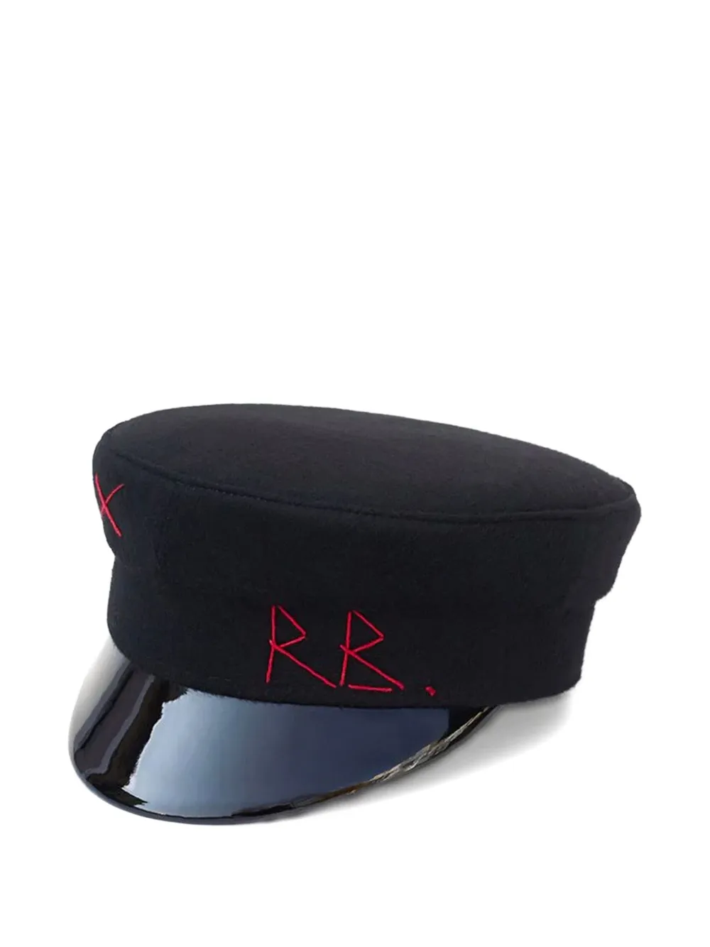 Ruslan Baginskiy Embroidery Baker Boy Cap In Black