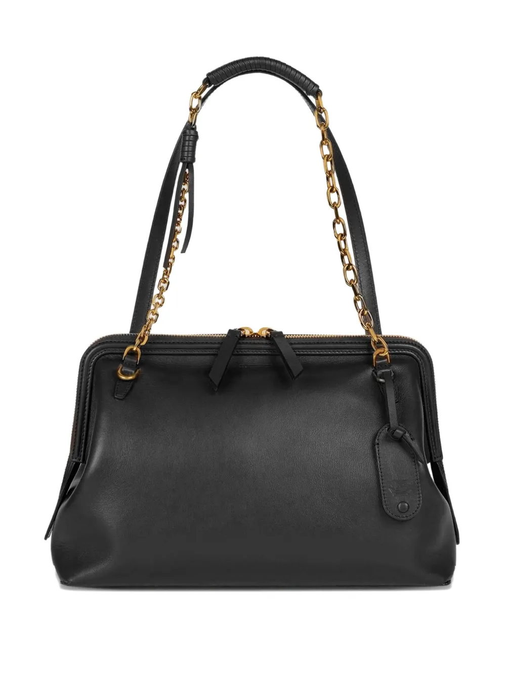 Etro Shoulder Bag With Chain Handle And Label Holder In Gray