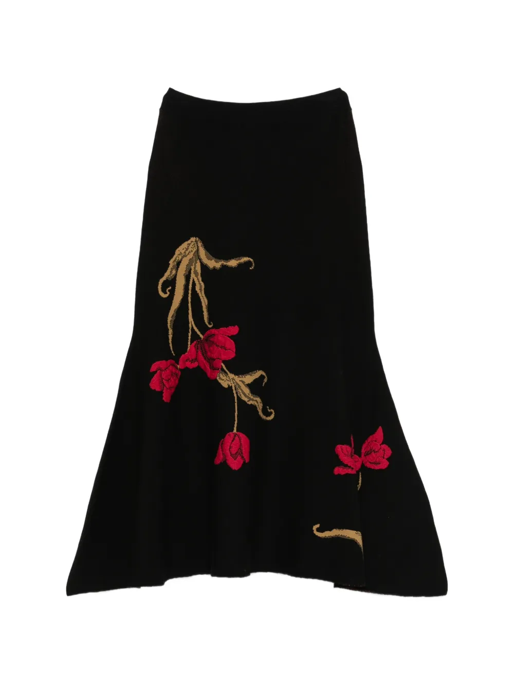 ERDEM ERDEM A-LINE MIDI KNIT SKIRT BLACK - Nero