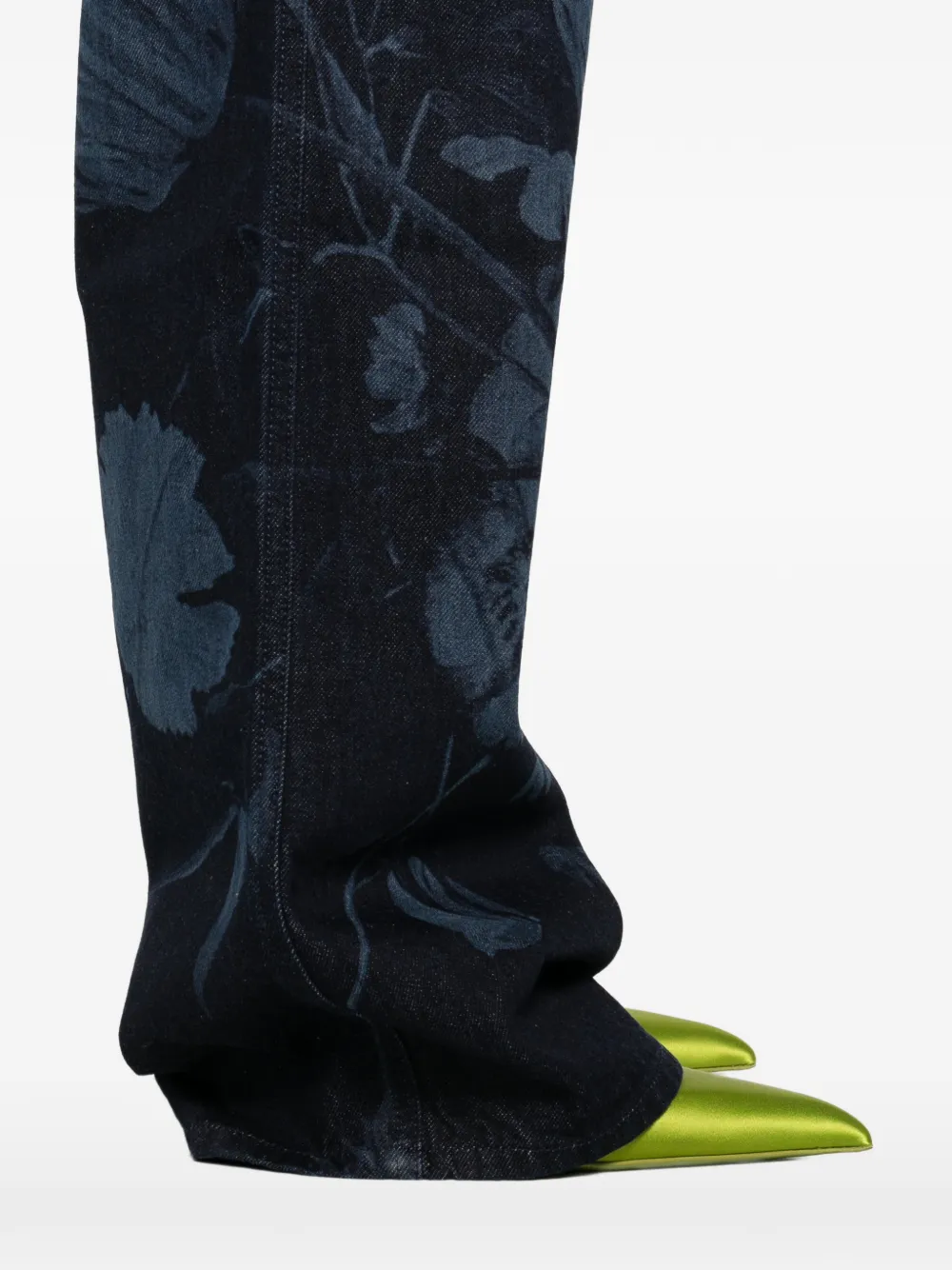 Floral-Print Straight-Leg Jeans