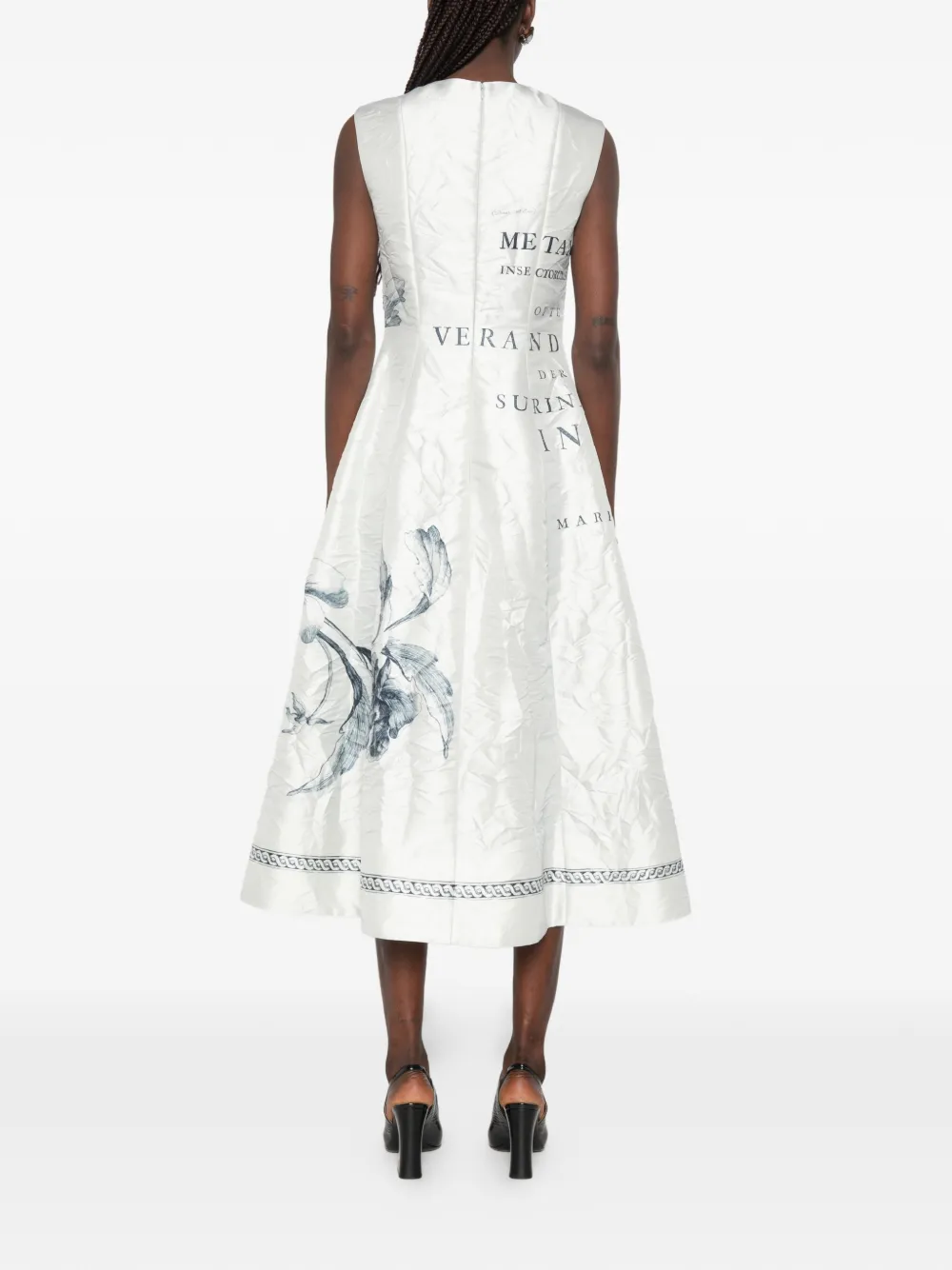 ERDEM Midi-jurk met bloemenprint Wit
