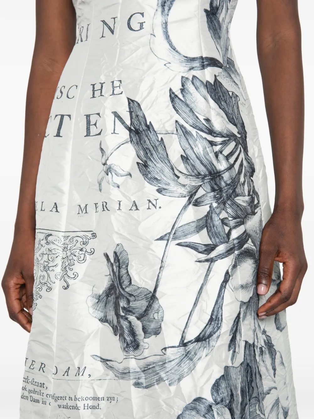 ERDEM Midi-jurk met bloemenprint Wit