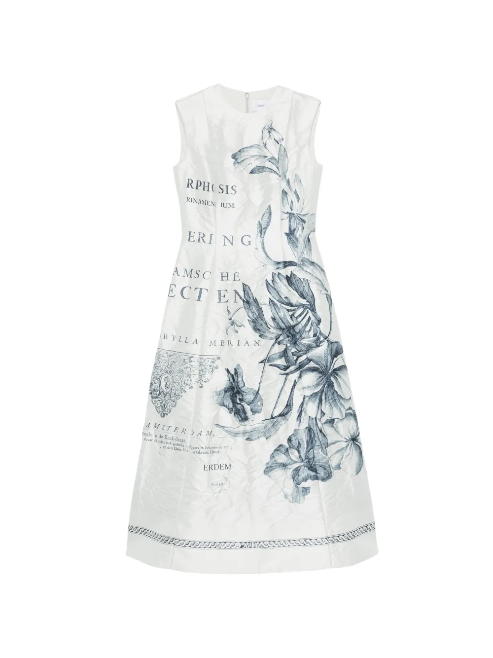 ERDEM floral-print sleeveless midi dress - Bianco