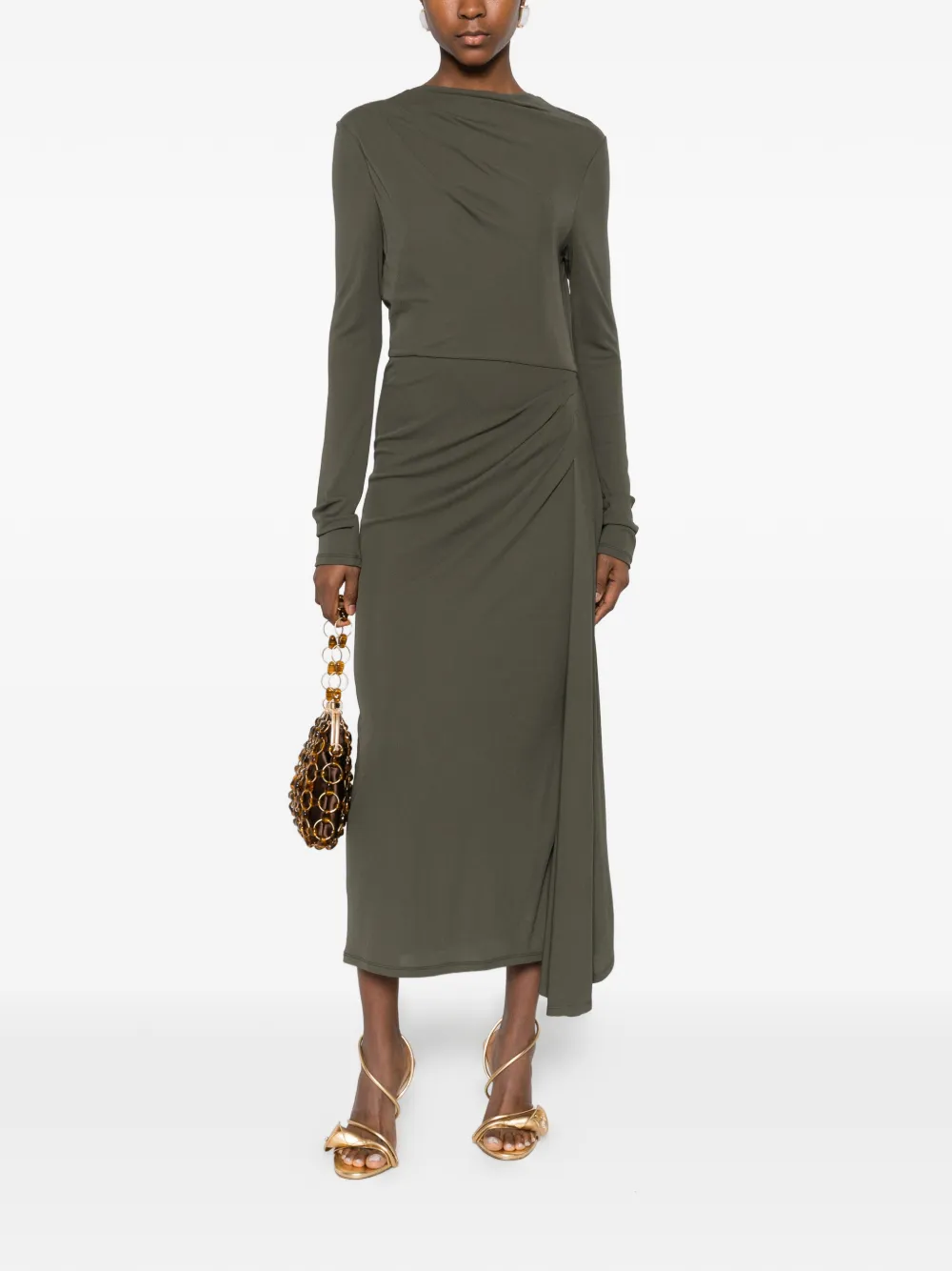 ERDEM long-sleeve midi dress - Groen