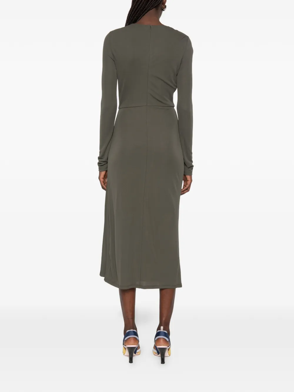 ERDEM Midi-jurk met lange mouwen Groen