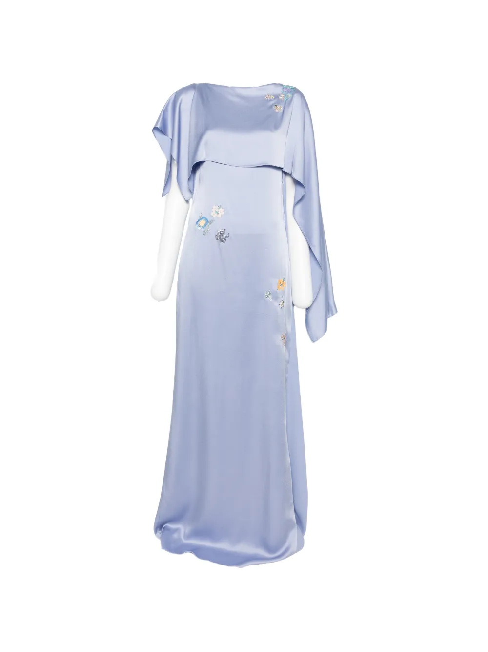 ERDEM draped floral maxi dress - Blu