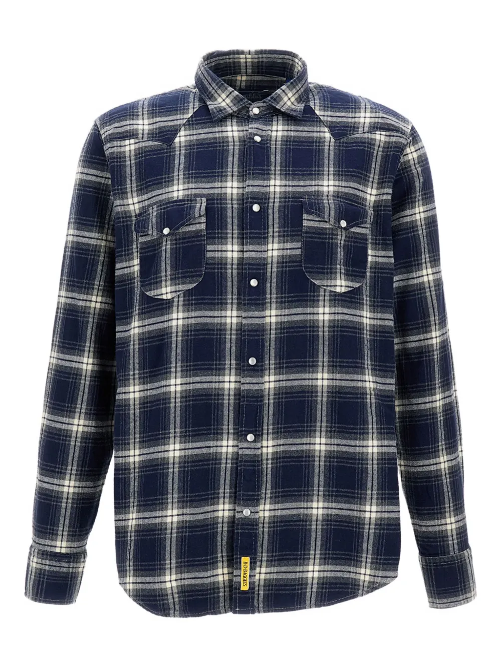 Bd Baggies Texas Plaid-pattern Pocket Shirt In Blue