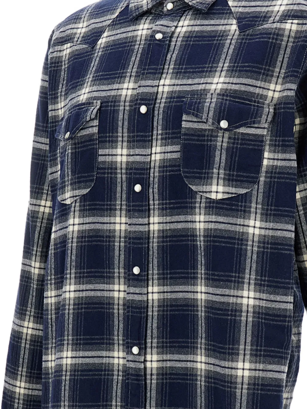 Bd Baggies Texas Plaid-pattern Pocket Shirt In Blue