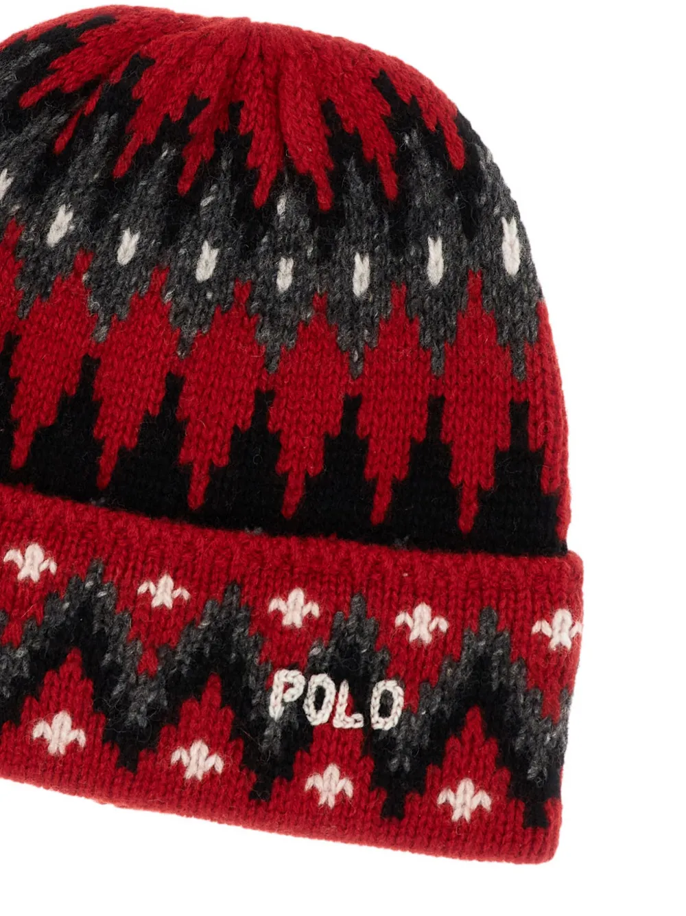 Polo Ralph Lauren Muts met intarsia patroon - Rood