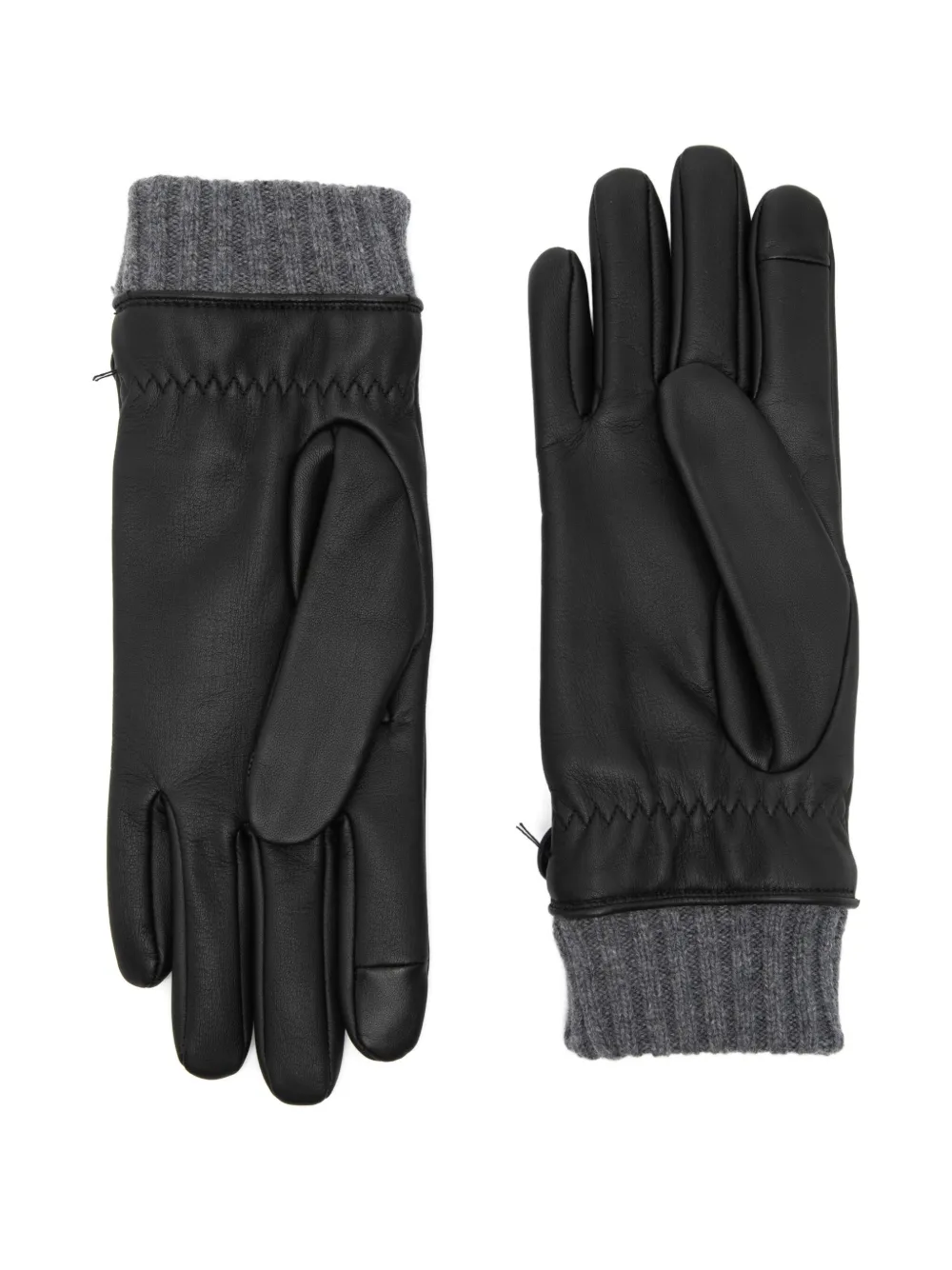 BOSS Leren handschoenen Zwart