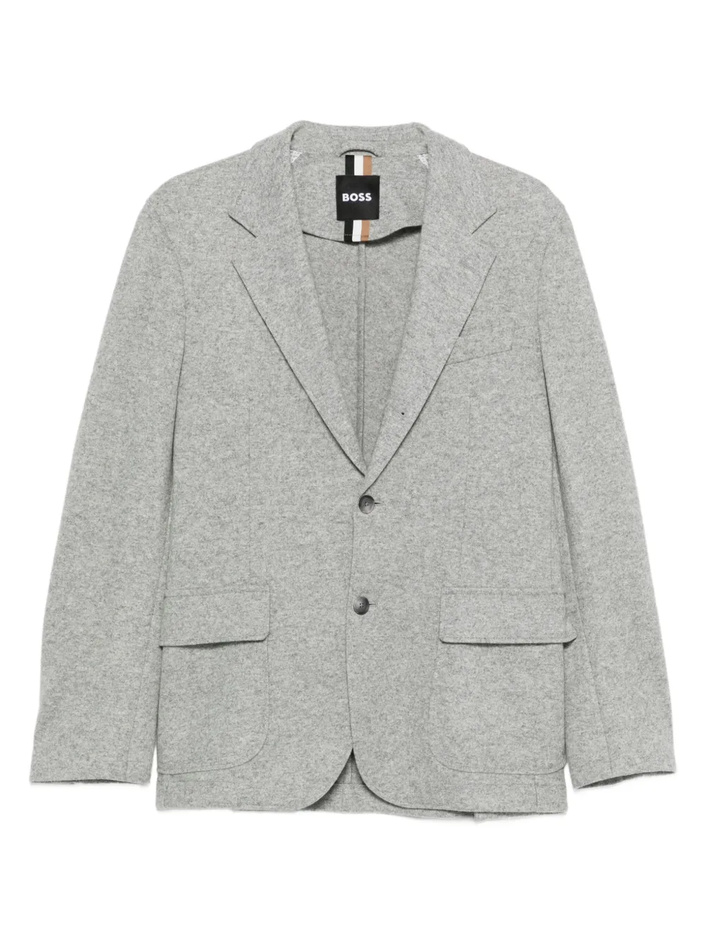 Hugo Boss Flap-pocket Blazer In Gray