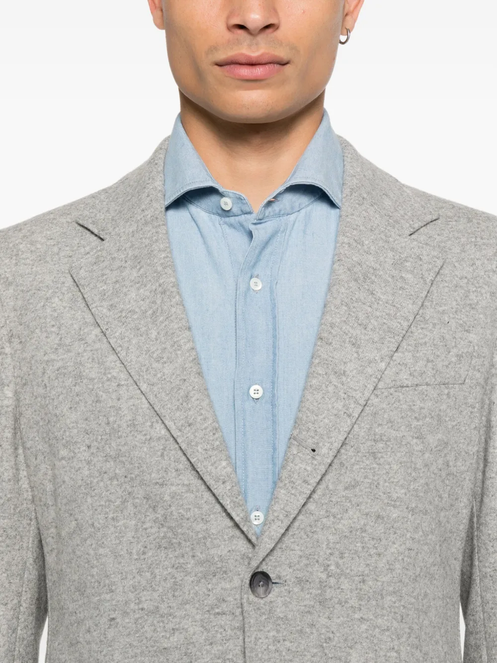 Hugo Boss Flap-pocket Blazer In Gray