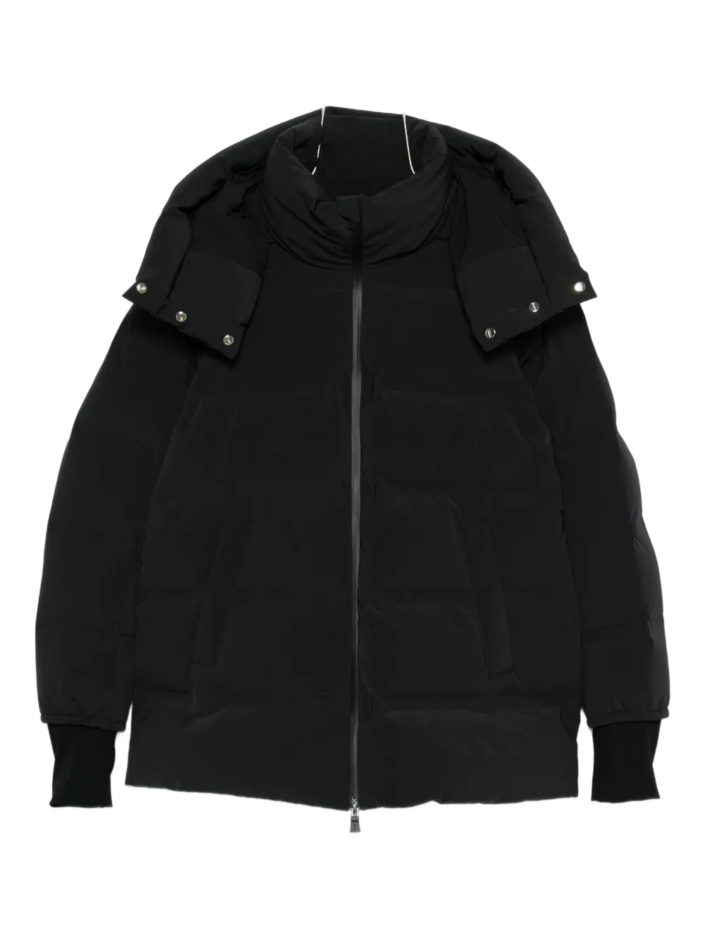 Herno Hooded Zip-up Jacket In Black