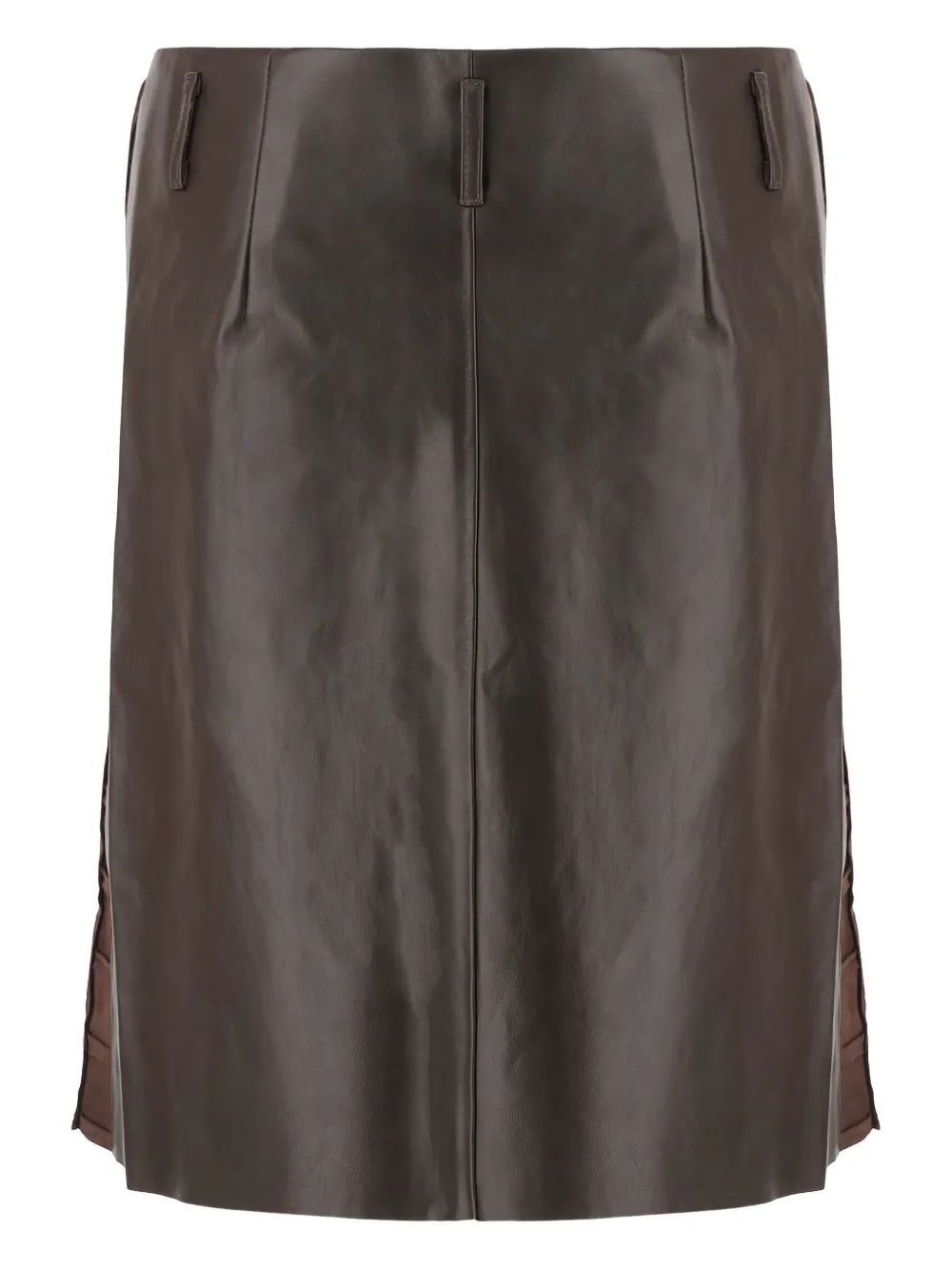 Niccolò Pasqualetti leather midi skirt - Bruin