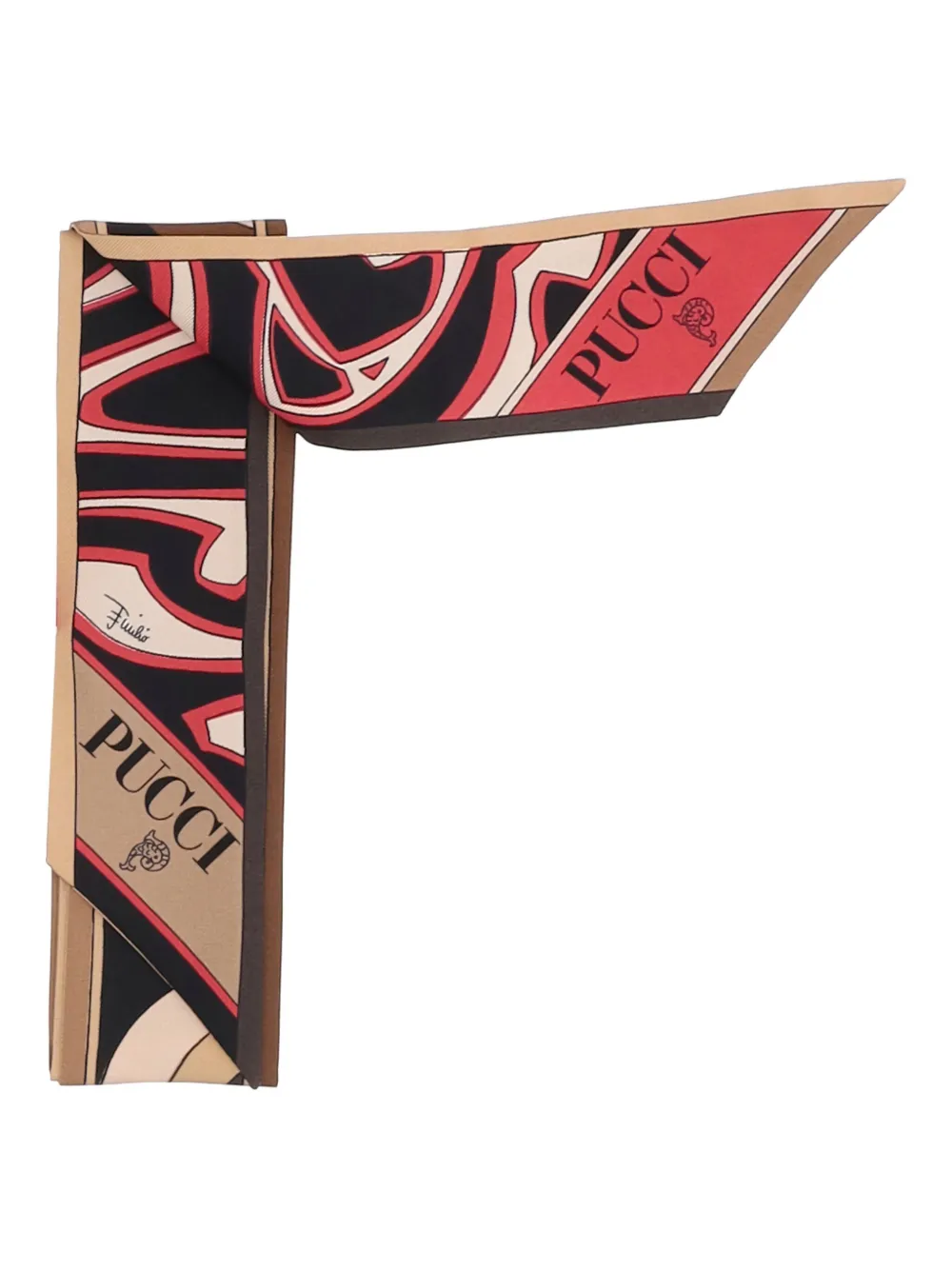 Pucci Geometric-print Silk Scarf In Brown