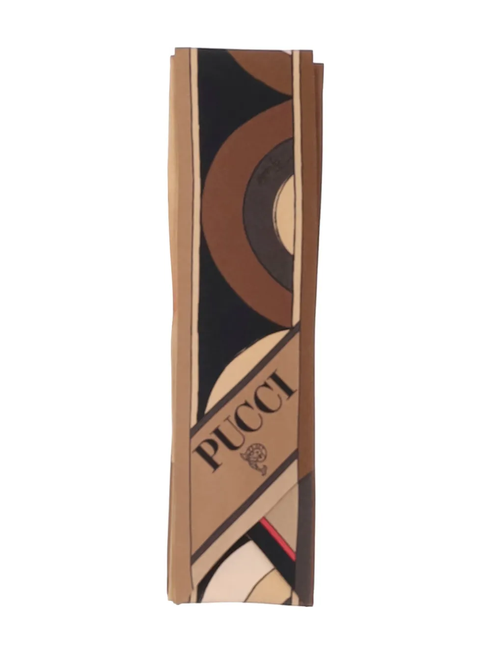 Pucci Geometric-print Silk Scarf In Brown