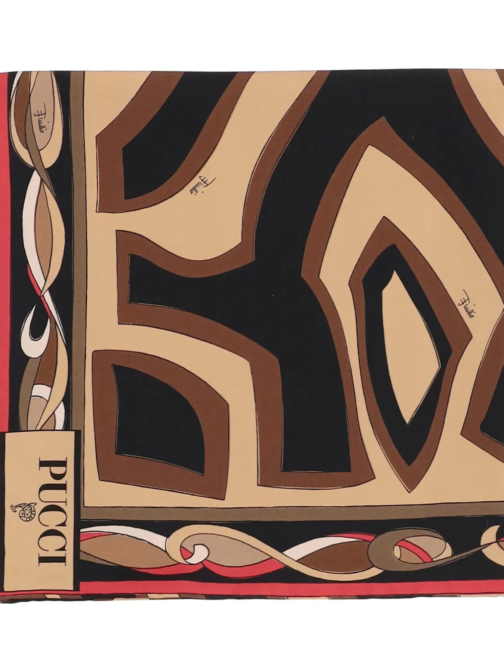 Pucci Printed Silk Scarf In Black