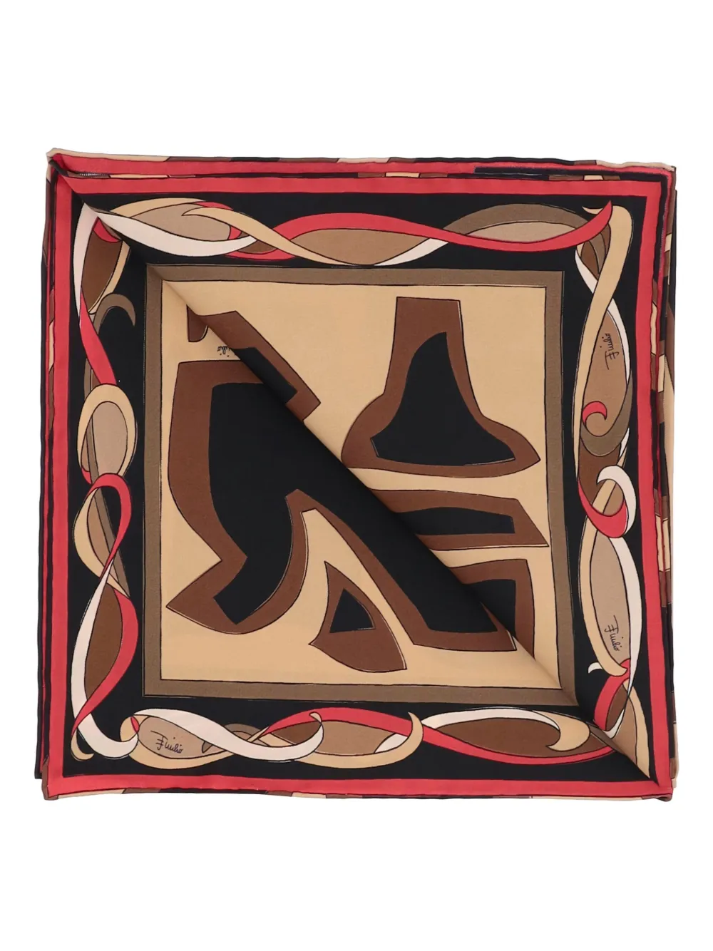 Pucci Printed Silk Scarf In Black