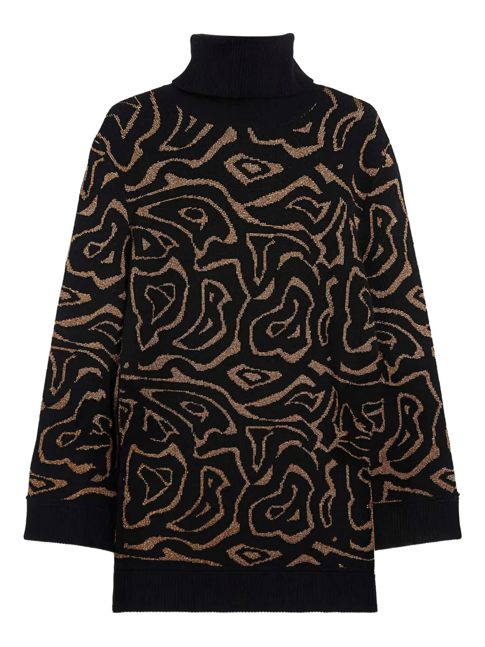 Pucci Patterned Tie-side Sweater In Black