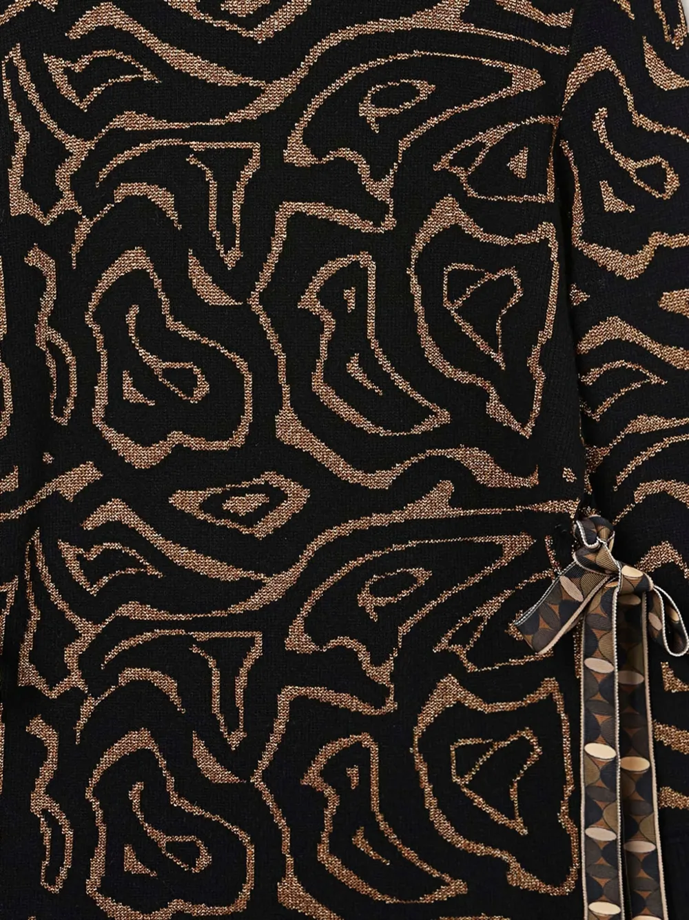 Pucci Patterned Tie-side Sweater In Black