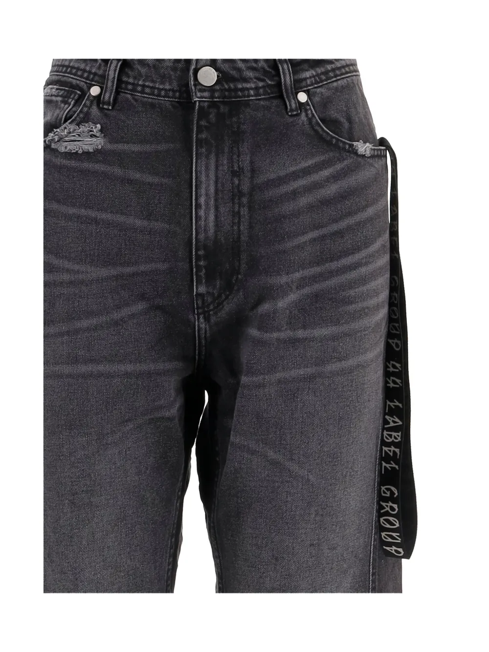 44 Label Group Cotton Jeans With Vintage Details In Black