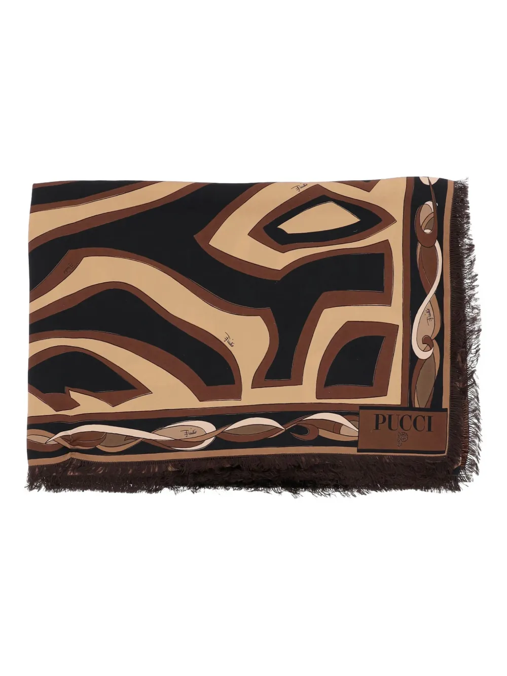 PUCCI geometric-pattern silk scarf | Neutrals | Image 1