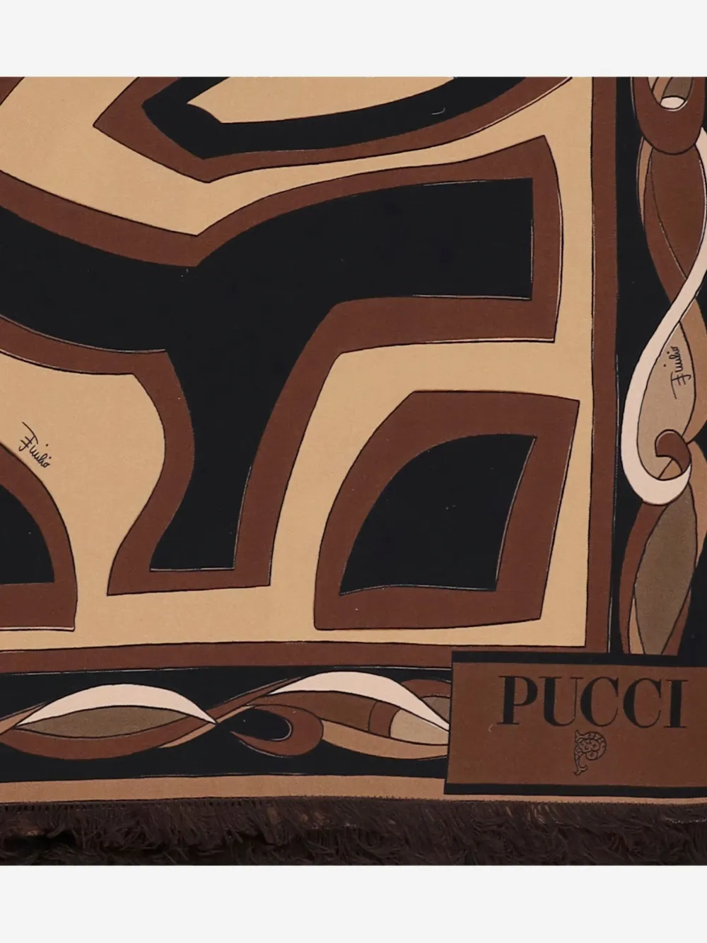 Pucci Geometric-pattern Silk Scarf In Neutral