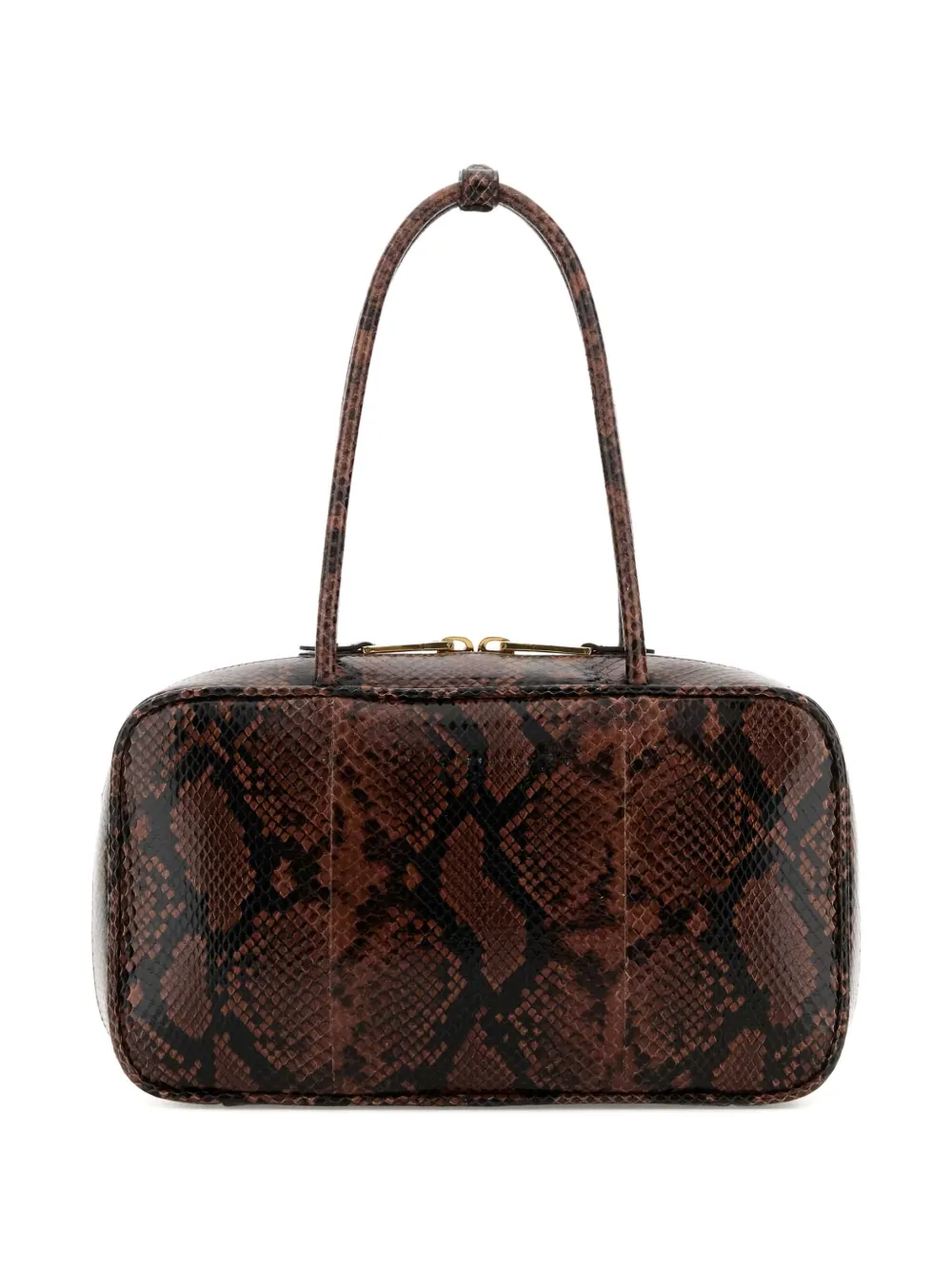 Miu Beau Ayers medium leren schoudertas met print Bruin