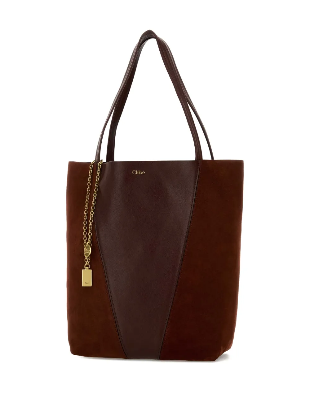 Chloé Spin leren suède shopper Bruin