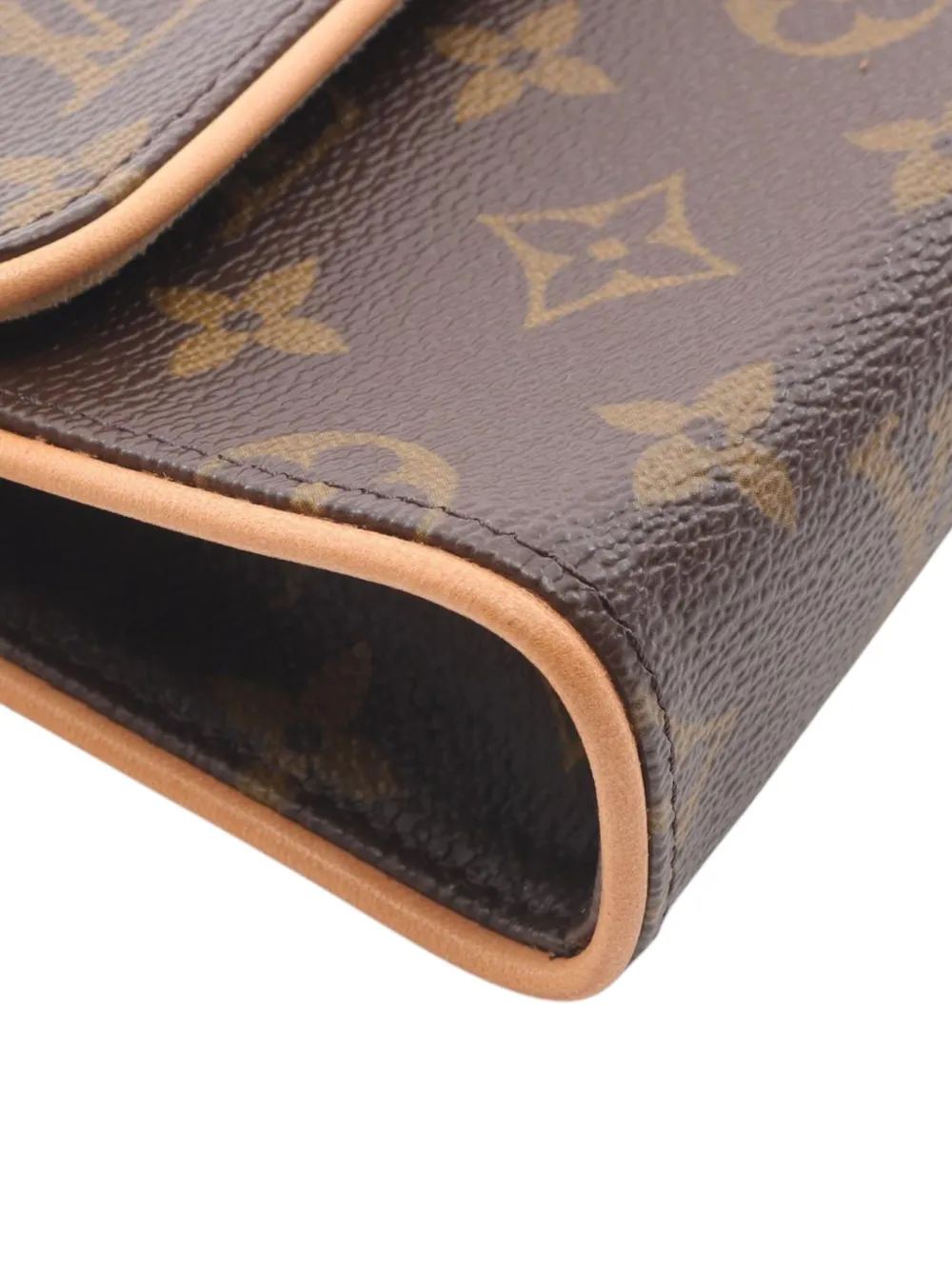 Pre-owned Louis Vuitton 2003 Monogram Pochette Florentine Belt Bag In Brown