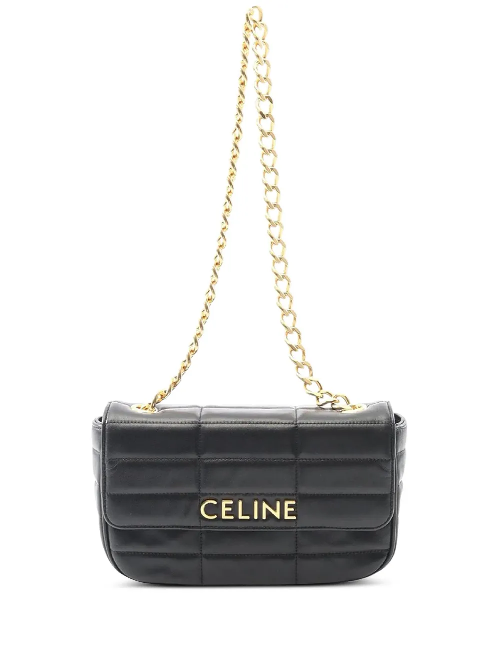 Celine Pre-Owned 2018-2025 マテラッセ ゴートスキン モノクローム チェーン ショルダーバッグ - ブラック Celine Pre-Owned 2018-2025 マテラッセ ゴートスキン モノクローム チェーン ショルダーバッグ - ブラック