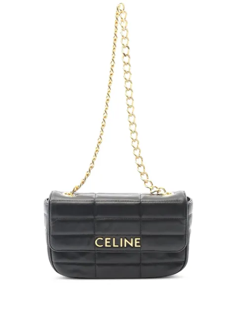 Celine Pre-Owned bolsa de hombro Monochrome de piel de cabra en matelasse con cadena 2018-2025