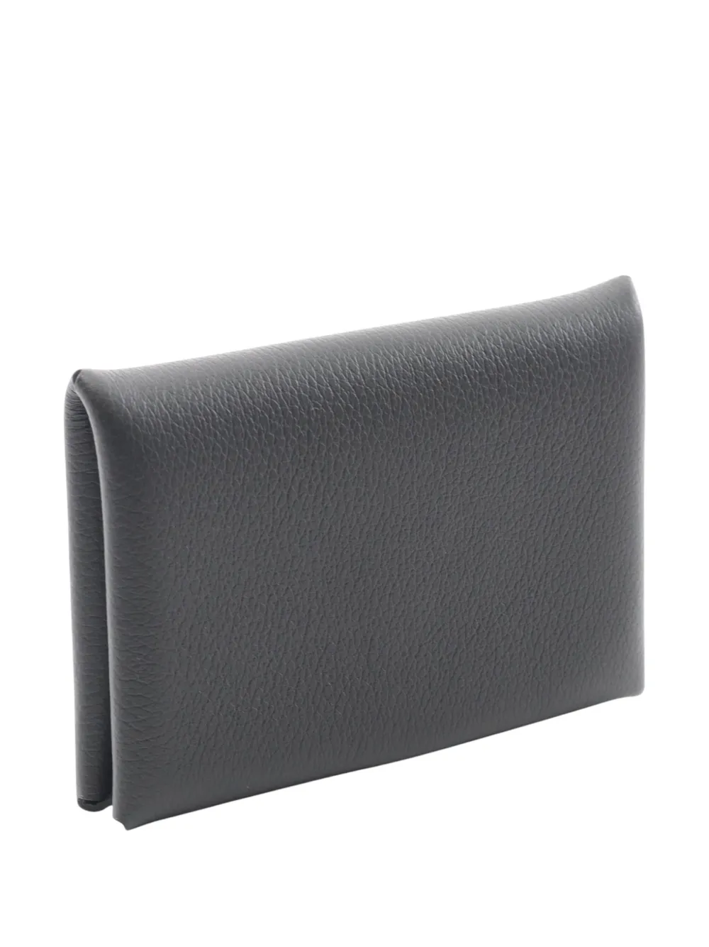 Pre-owned Hermes 2023 Evercolor Calvi Duo Compact Card Holder In Black
