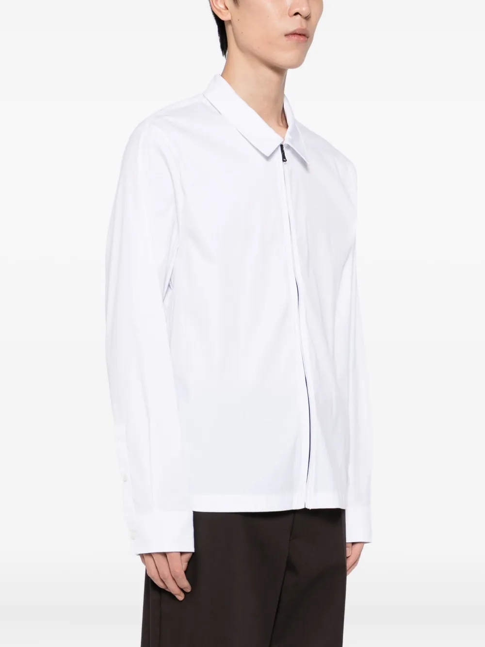 James Perse Zip-up Shirt In White
