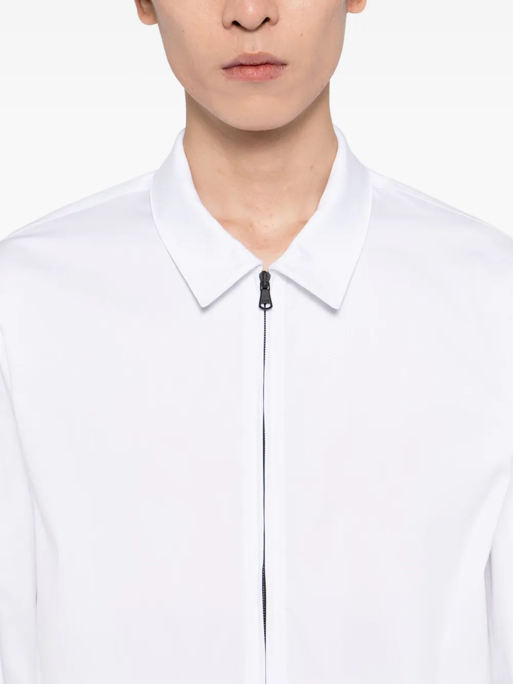 James Perse Zip-up Shirt In White
