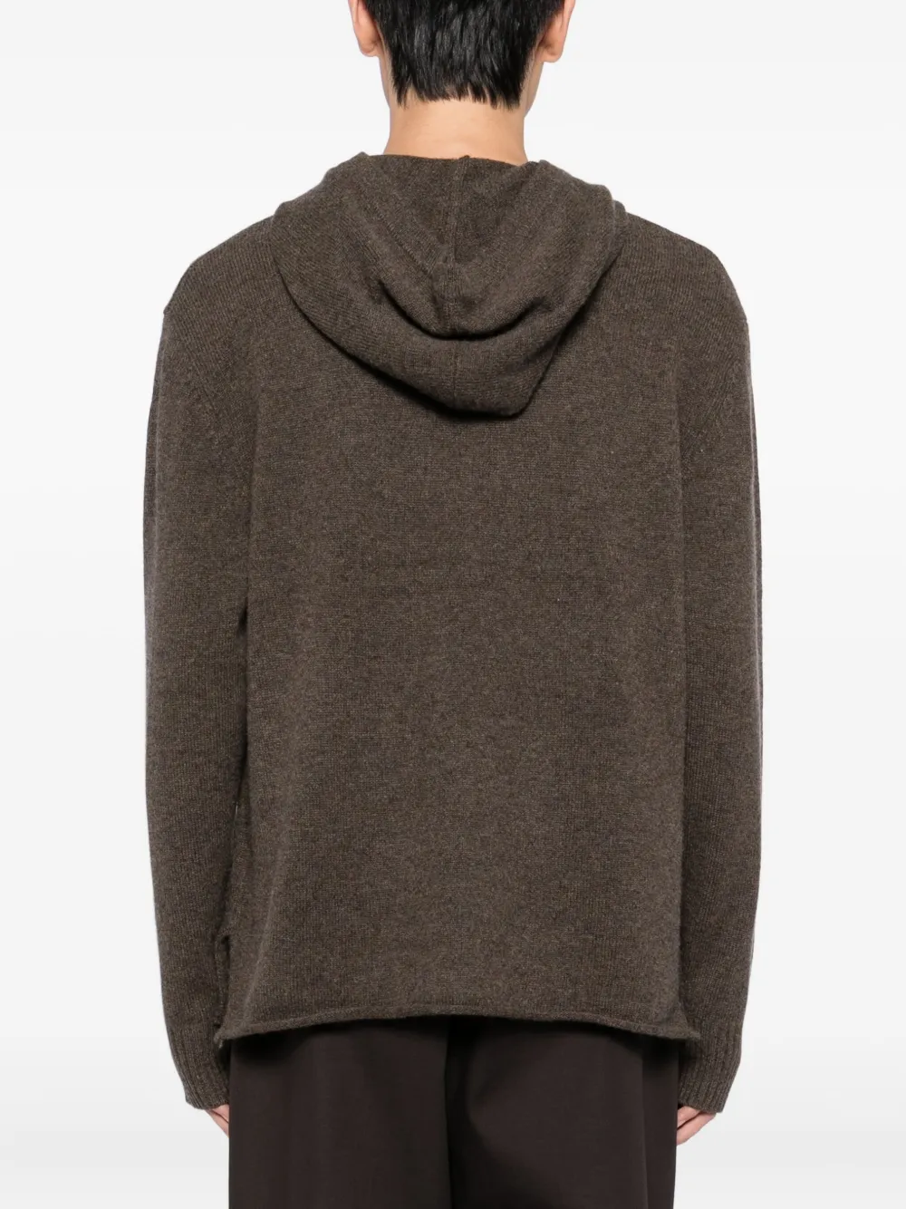 James Perse Cashmere Hooded Pullover In Green