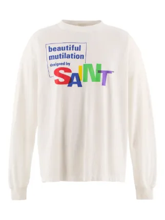 SAINT MXXXXXX long-sleeve Graphic T-shirt | White | FARFETCH