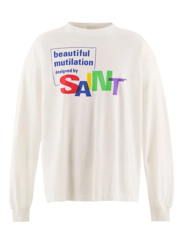 SAINT Mxxxxxx ロングスリーブTシャツ ホワイト SAINT MXXXXXX グラフィック ロングTシャツ | ホワイト | FARFETCH JP