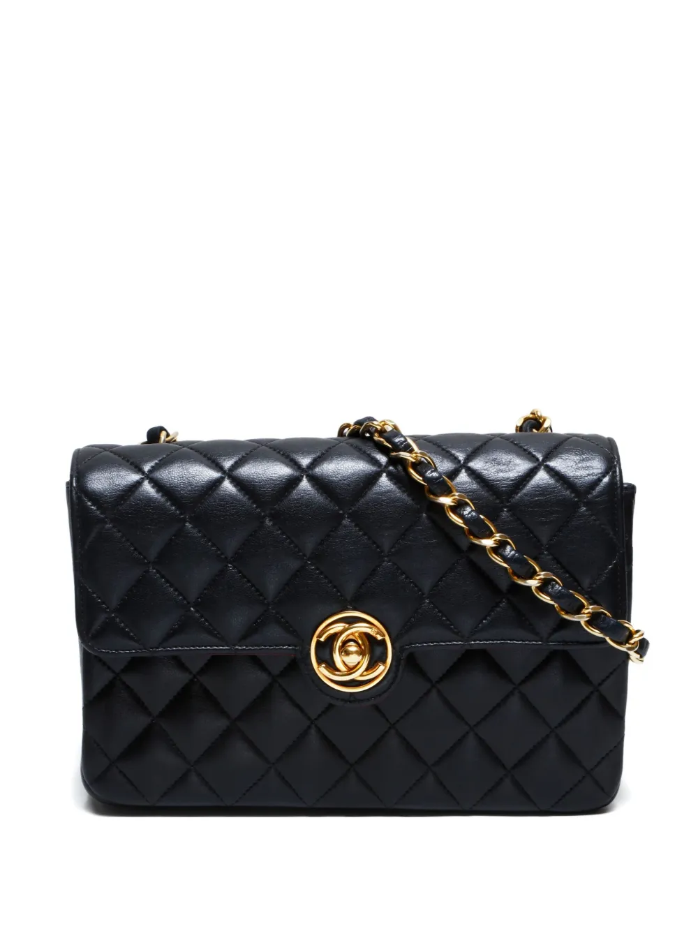 CHANEL Pre-Owned 1989-1991 quilted chain small classic flap shoulder bag - Nero