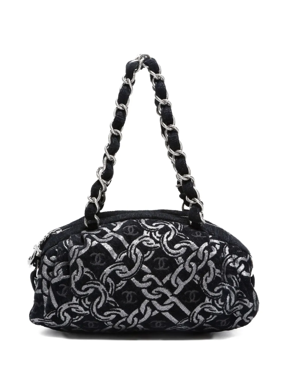 Pre-owned Chanel Chain Motif Shoulderbag In Black