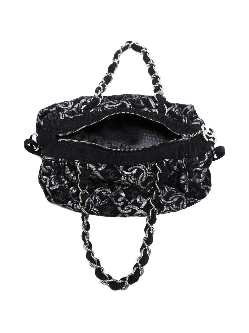 Pre-owned Chanel Chain Motif Shoulderbag In Black