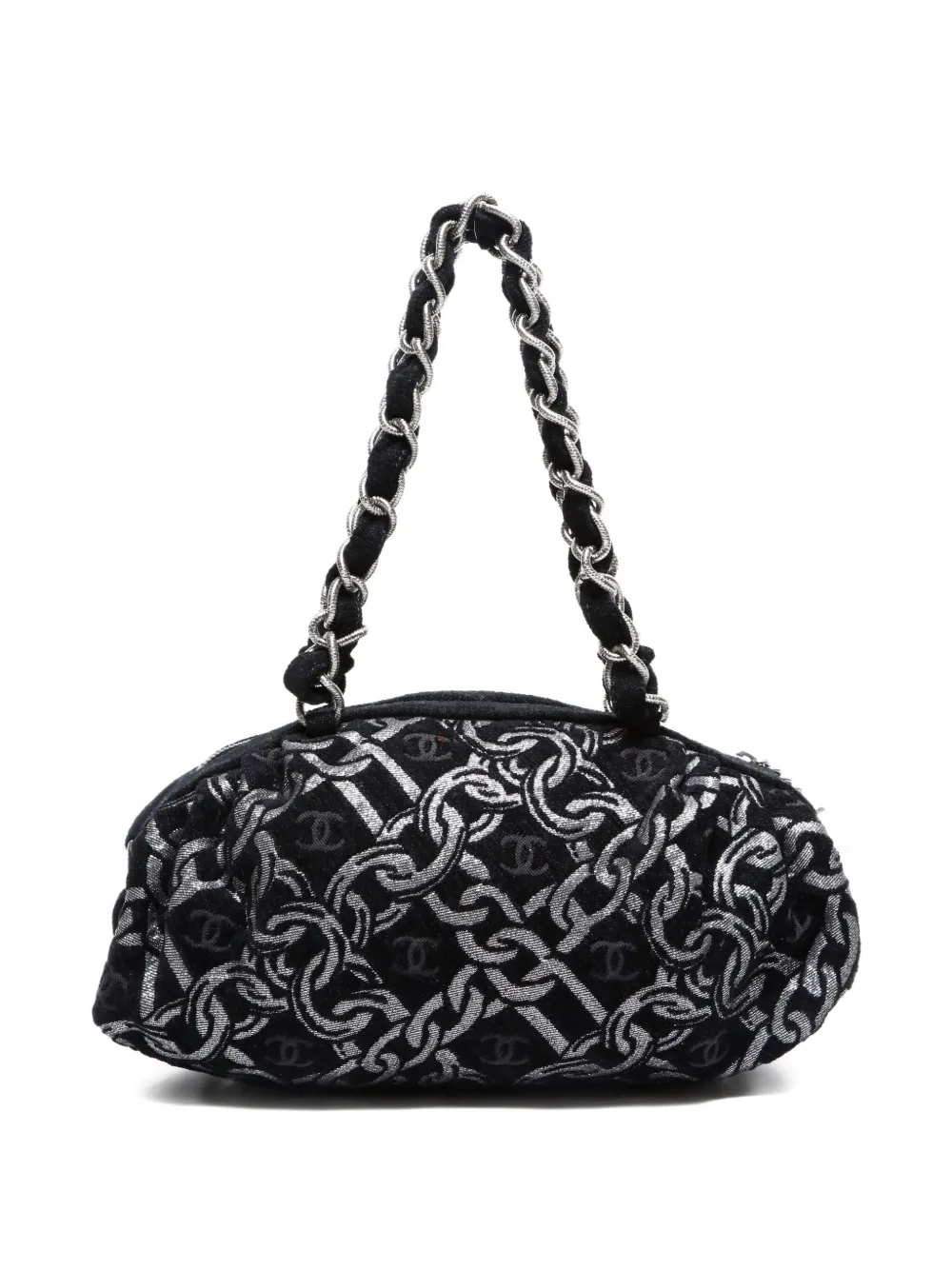 Pre-owned Chanel Chain Motif Shoulderbag In Black