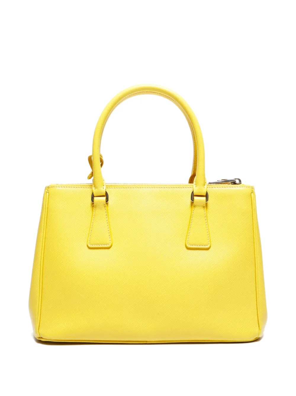Pre-owned Prada Saffiano 2way Bag In Yellow